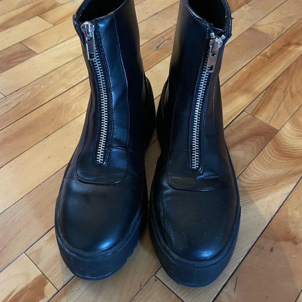 Asos Women's Black Zipper Boots